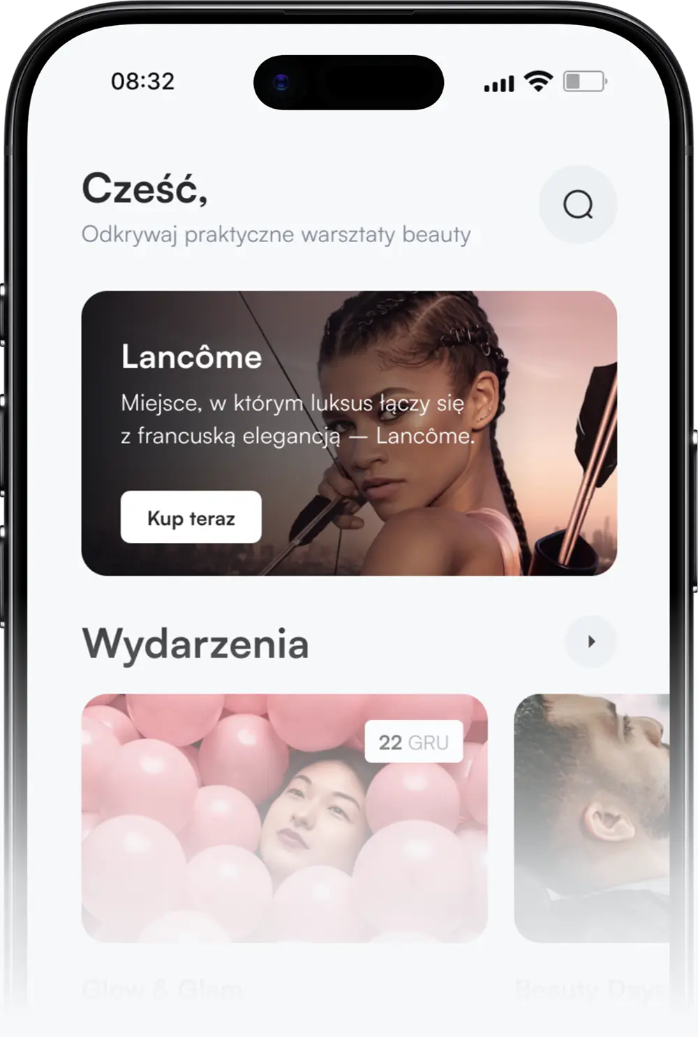 Mockup aplikacji mobilnej Coach Finder