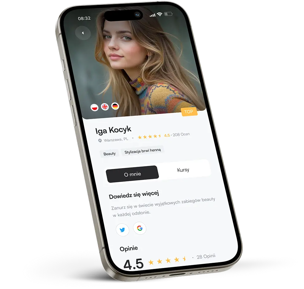 Profil trenera w aplikacji mobilnej CoachFinder